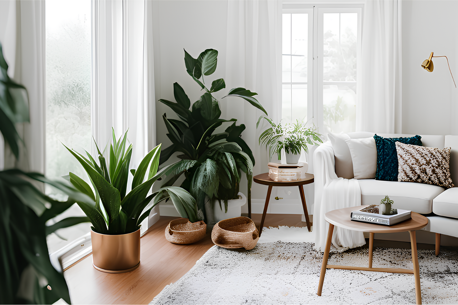 fake plants living room